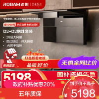 老板(Robam)[小黑翼]D2超薄顶侧双吸抽油烟机 28立方智能大吸力1350Pa一级能效 27A21-D2+D2