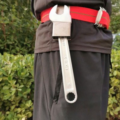 汐岩架子工电动扳手挂钩挂件 多功能电动扳手挂钩 多功能不锈钢支架子工木工腰间挂架失手绳腰架旋转勾 单个不锈钢扳手挂套