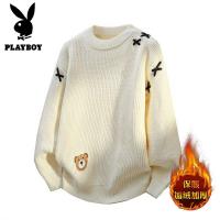 花花公子新款高品质2025年秋冬款圆领针织毛衣男