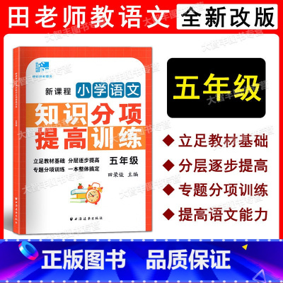 语文 小学五年级 [正版]新课程小学语文知识分项提高训练 五年级/5年级第一二学期上下册 小学生语文课外知识辅导 田荣俊
