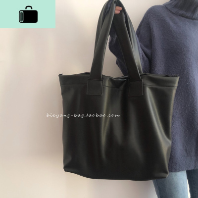 别样自制2019新款韩国ins简约复古软皮高级感单肩大容量托特包女NEW LAKE女士单肩包