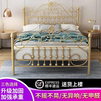 现代简约铁艺床双人床单人床1.5米1.8米ins网红公主床欧式铁架床