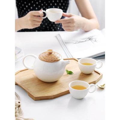 美帮汇小茶壶套装家用陶瓷简约小号迷你日式耐热泡茶水壶一人用茶具