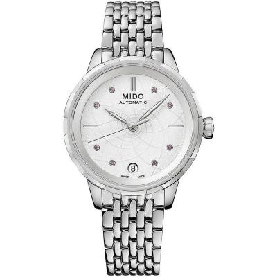 女表34mm白盘自动机械银钢表带瑞士制造