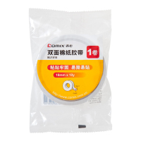 齐心 MJ1810 双面棉纸胶带 白 18mm*10y 单位:卷