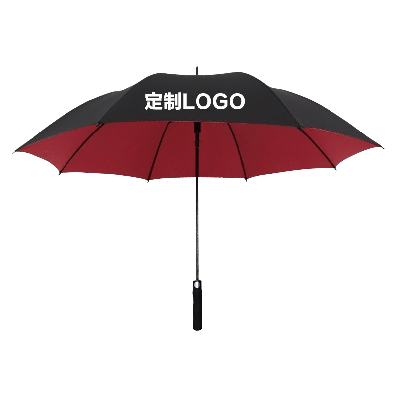 翌嘉 YJ5081607 全纤维双层雨伞 可定制logo可印图案 外黑内红 伞直径115cm 10把起订
