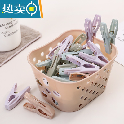 敬平家用防风晾衣夹子多功能晾晒夹子塑料晒衣服被子内衣小号夹30个装 北欧粉