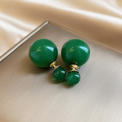 复古气质祖母绿耳钉女2024新款新中式小众耳环高级感轻奢耳饰送女朋友老婆情人节七夕生日礼物