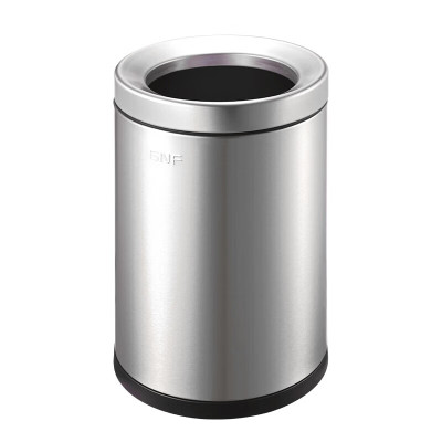 GNF垃圾桶10L不锈钢无盖垃圾桶商用酒店宾馆客房房间桶卫生间 SF10-Y02 圆形 全金属盖