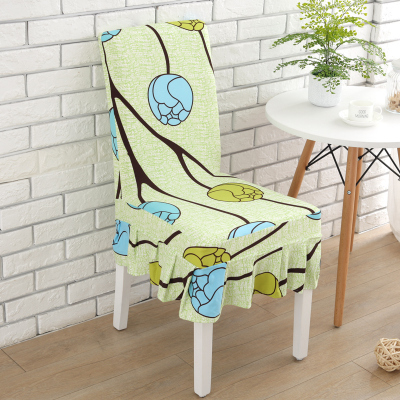 家柏饰(CORATED)椅子套罩家用餐厅连体餐椅套椅垫套装简约弹力通用餐桌座椅凳子套 含苞待放(裙摆)升级款有绑绳