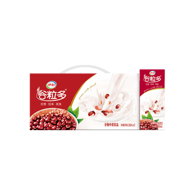 伊利谷粒多 红谷牛奶饮品整箱 250ml*12盒 红豆+红米+花生 礼盒装