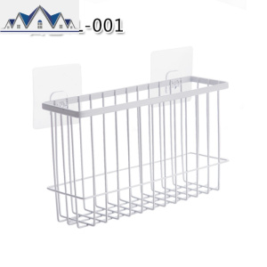 日式铁艺壁挂式收纳篮浴室收纳筐创意免打孔挂篮储物篮桌面置物篮 三维工匠