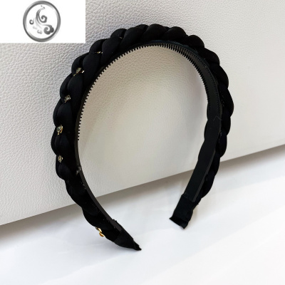 JiMi日韩镶钻简约麻花辫发箍女 头箍减龄发卡发窟带齿气质发捆女新款