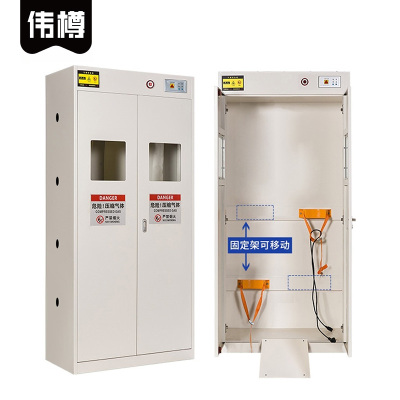 伟樽防爆气瓶柜白色双瓶二代报警器900*450*1900mm台