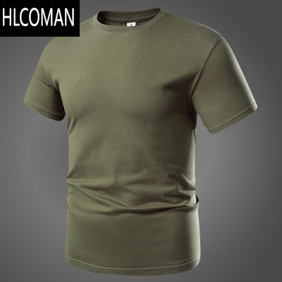HLCOMAN夏季军绿色短袖T恤男士中国风宽松体能训练服半袖打底衫