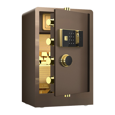 鑫星奈 XXN4060654 全钢实心保险柜办公防盗保险箱 高80cm咖色指纹款