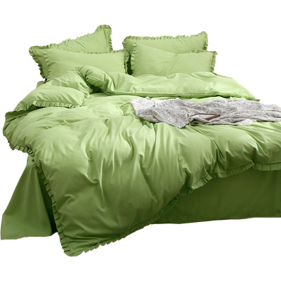 美帮汇被套四件套简约北欧素色床单同款小香风 风宿舍三件套