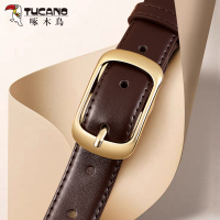 啄木鸟皮带女士2025新款时尚高级感百搭针扣韩版配牛仔裤腰带小众