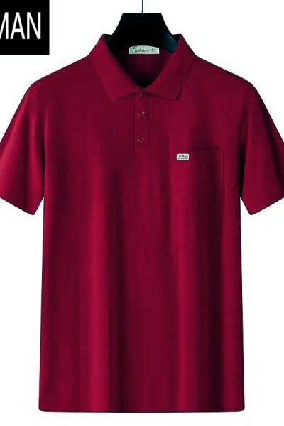 HLCOMAN爸爸夏装冰丝短袖t恤40-50岁翻领衫中老年人老头衫男士上衣服