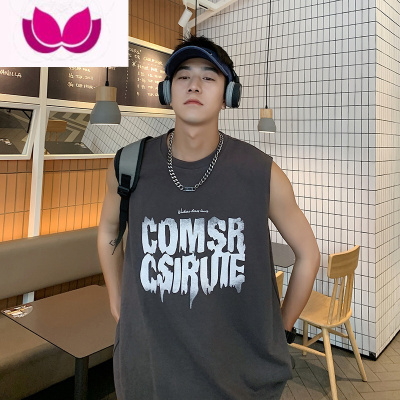 七斓运动坎肩背心男潮牌夏季宽肩无袖t恤男士跨栏砍袖青少年篮球马甲