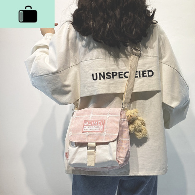 帆布小包包女2020新款潮搭ins日系原宿ulzzang学生单肩少女斜挎包NEW LAKE