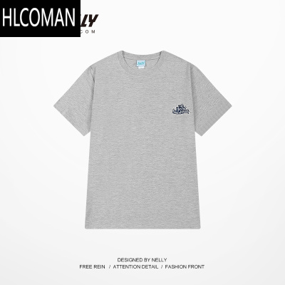 HLCOMAN日系圆领短袖T恤男女CityBoy潮牌半袖中袖体恤套头上衣简约