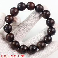 新中式皮灰木手串15MM木质简约手链佛珠文玩单圈男女款盘玩绕指柔送女朋友老婆情人节七夕生日礼物