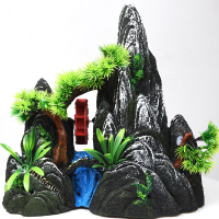 鱼缸假山造景水族箱摆件创意仿植物小桥底沙石头假桥装饰沉木