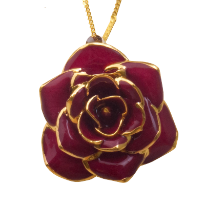 梦克拉 Mkela 鲜花玫瑰烤漆吊坠 玫瑰花吊坠红色玫瑰花项链花朵吊坠女饰品 花形 吊坠 民族风