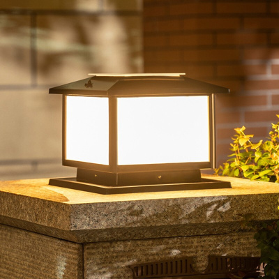 苏宁放心购 太阳能灯围墙柱头灯现代简约户外庭院大柱灯别墅花园室外防水LED外墙柱子灯