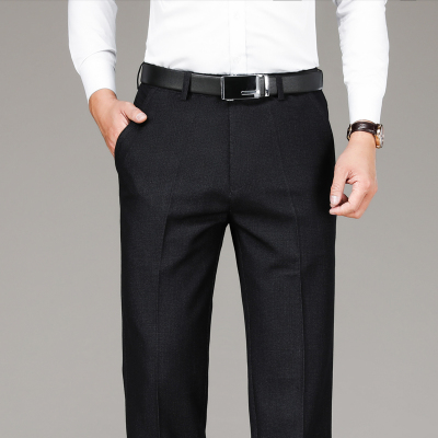 金盾(KIN DON)秋冬季天丝中年西裤男直筒长裤子免烫西装裤宽松商务正装男裤