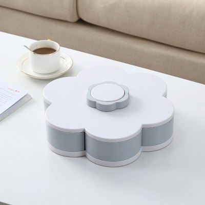 美帮汇零食分格盒干果盒带盖家用创意客厅茶几现代简约糖果盘瓜子收纳盒