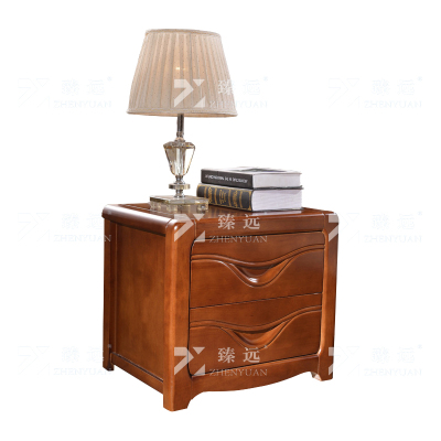 臻远 ZY4030701实木床头柜矮柜储物柜抽屉收纳柜胡桃色