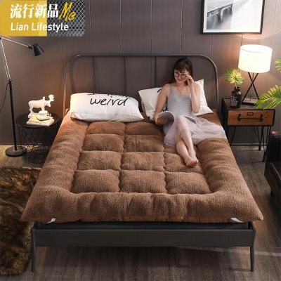 加厚羊羔绒榻榻米床垫1.8m米床褥子0.9m折叠单双人学生宿舍软垫被 三维工匠