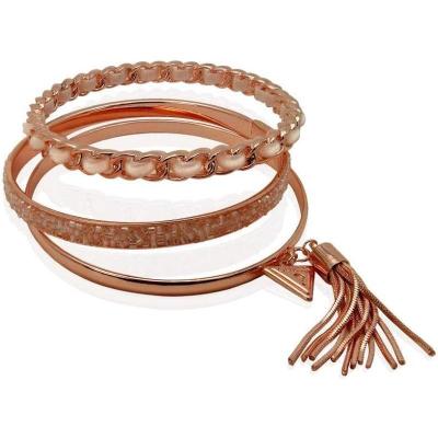 GUESS三件套混搭人造革手链时尚编织亮片流苏女性配饰