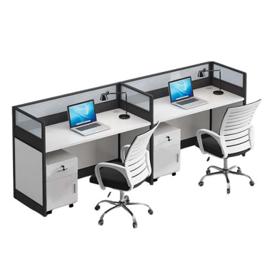 铭威盾办公桌四人位职员桌简约现代财务桌椅组合屏风卡座员工位并排双人位(含柜椅)