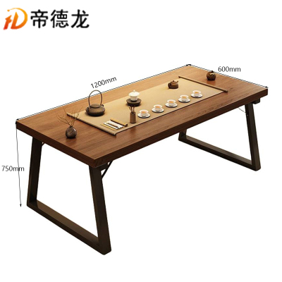 帝德龙茶几单桌胡桃色茶台洽谈桌泡茶桌CJ-J7 1200*600*750mm