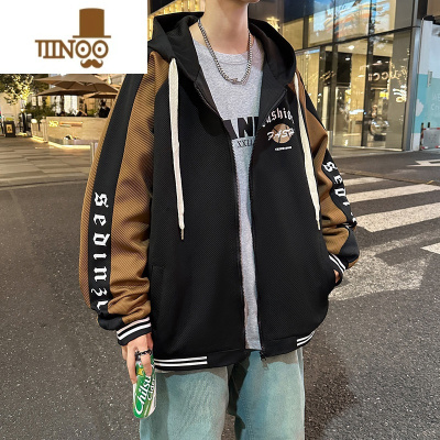 YANXU青少年款潮牌宽松棒球服外套男2023高中初中学生帅气港风夹克