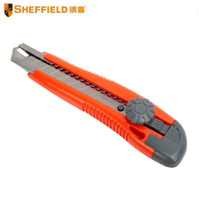 钢盾(SHEFFIELD) 塑柄金属护套旋钮美工刀 18mm S067011[家用]