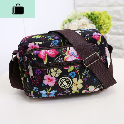 休闲尼龙帆布包中老年斜挎包时尚百搭单肩妈妈小布包中年女包三拉NEW LAKE女斜挎包