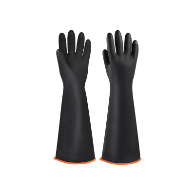 寰泽智创黑色耐酸碱乳胶手套55cm