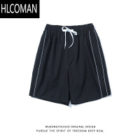 HLCOMAN夏季潮牌纯色直筒休闲短裤男复古街头宽松百搭阔腿五分裤