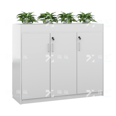 臻远ZY5011023花槽柜办公室矮柜墙边柜 三门柜 白色 1200*300*1200
