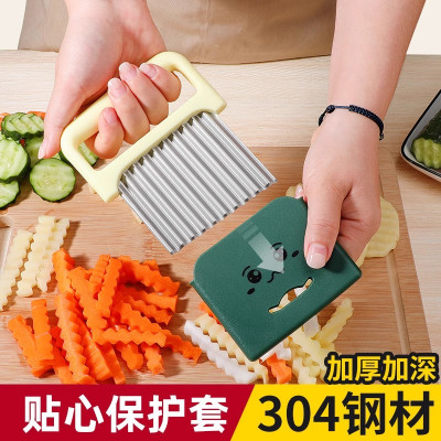 304波纹刀不锈钢狼牙土豆刀家用商用切土豆薯条波浪刀N8169