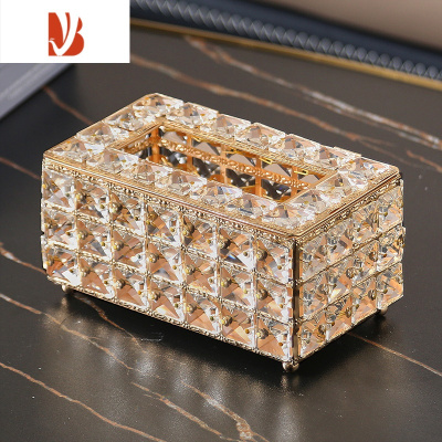 三维工匠网红北欧式水晶纸巾盒客厅家用茶几创意简约牙签棉签托盘收纳套装 水晶纸巾盒