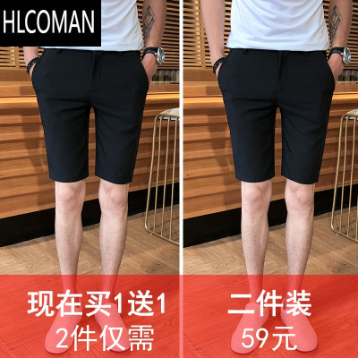 HLCOMAN]夏季短裤男西装休闲五分裤男士中裤夏天韩版潮流修身5分裤男