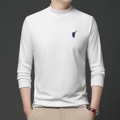 真德绒男士打底衫秋冬季新款半高领自发热内搭保暖男士卫衣