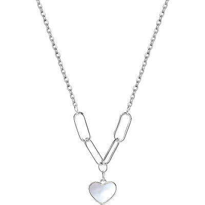 925贝壳爱心纯银项链锁骨链女小众简约2025夏新款潮礼物送女朋友老婆情人节七夕生日礼物