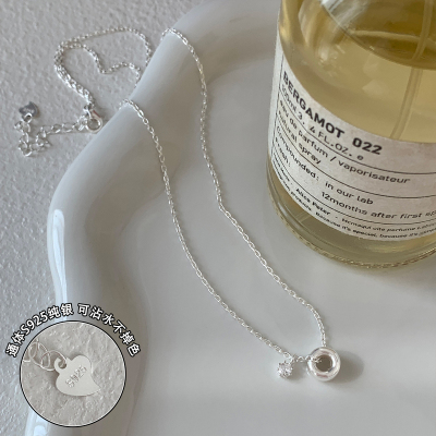 纯银锆石路路通吊坠项链2025新款百搭精致高级感银饰锁骨链女送女朋友老婆情人节七夕生日礼物