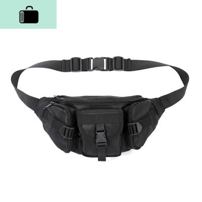 新款原创韩版街头机能胸包工装风单肩斜挎包腰包嘻哈男女潮潮NEW LAKE 黑色男士单肩包